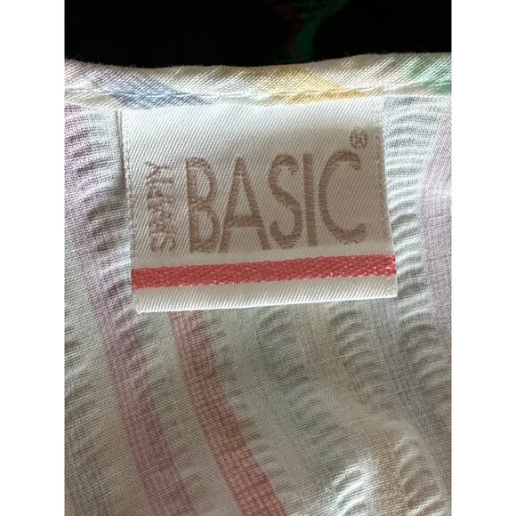 Vintage Womens Housedress Pastel Striped Size Large Collared Poolside Loungwear - Picture 3 of 8